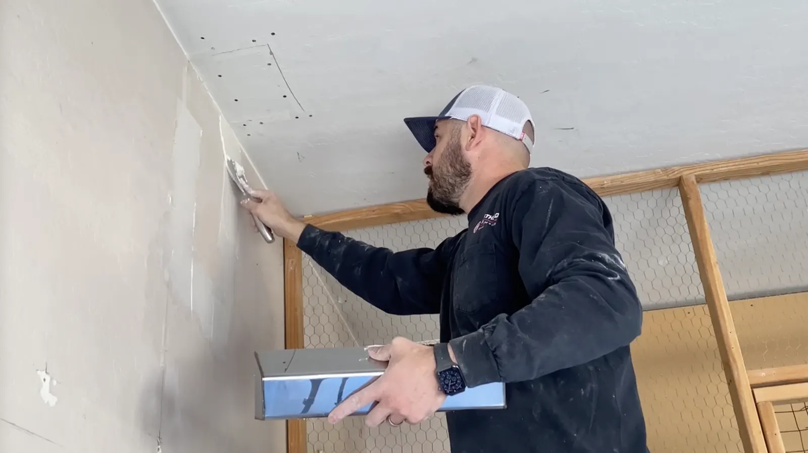Drywall wall patch coated and sanded in a Gilbert, AZ home
