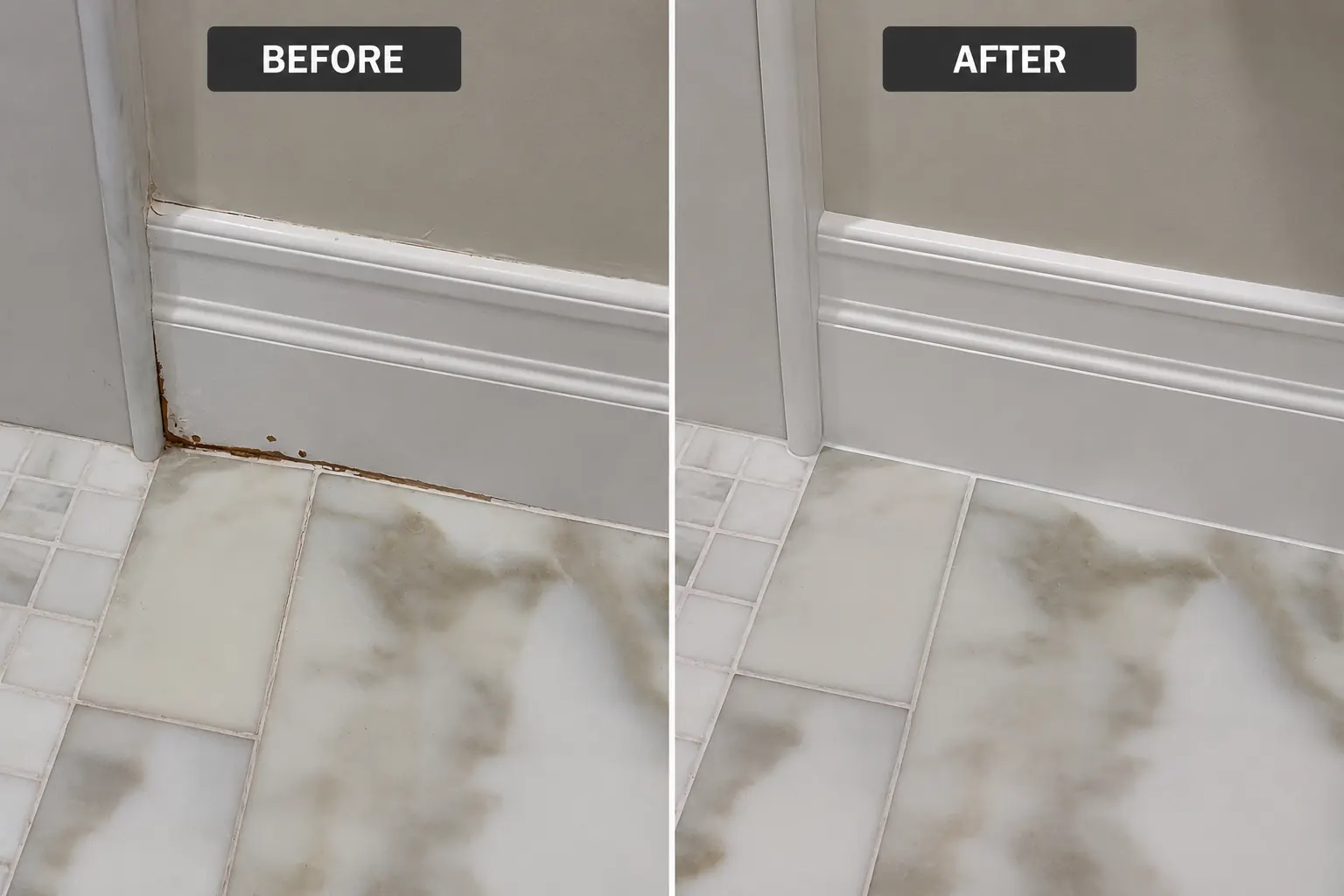 Interior trim repair around a door frame in a Gilbert, AZ home